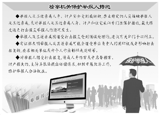 深圳律师全国检察机关加大保护奖励举报人力度 今年试行举报保护等级划分